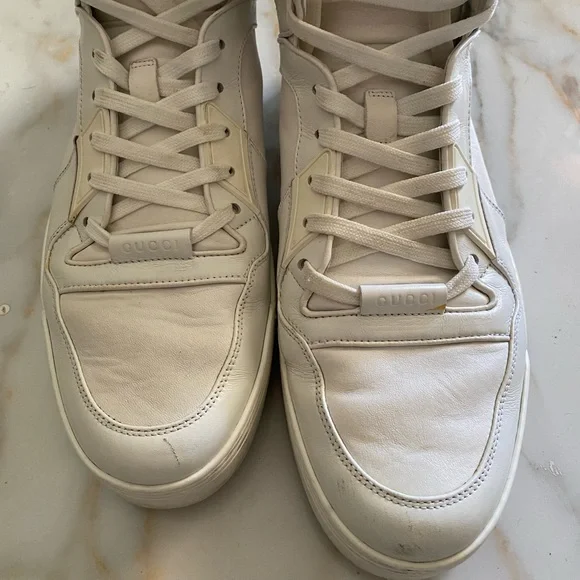 Mens gucci high top leather shoes